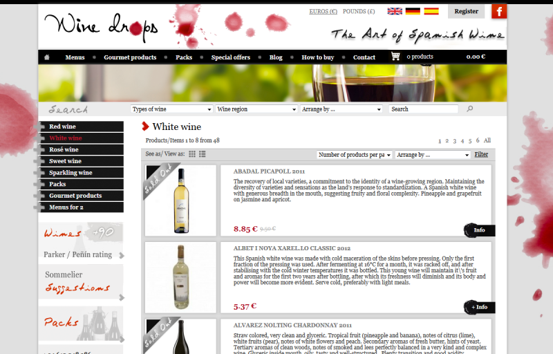 Analista Programador de Paginas Web - Desarrollo y programación Spanish Wine Online.